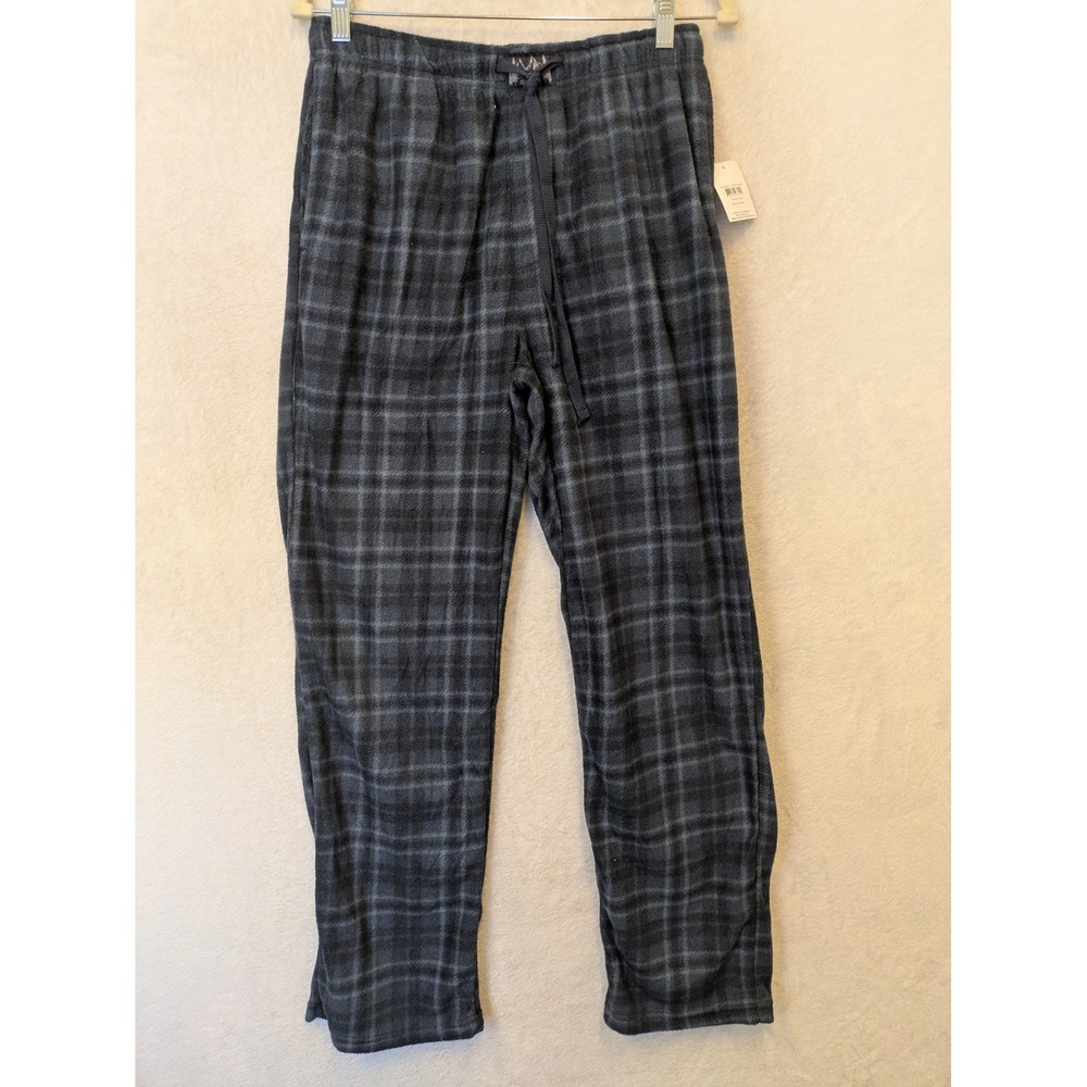 Lucky Brand Men's‎ Size M Navy Blue Grey Plaid Fleece Pajama Pants NWT